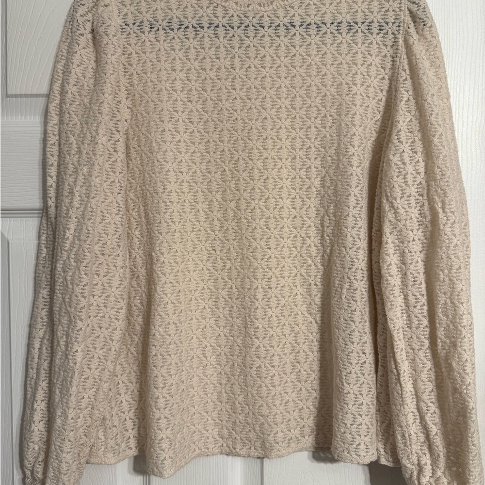 LOFT Cream Textured Women's Blouse